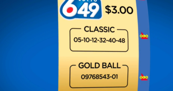 Winning Lotto 6/49 Gold Ball jackpot ticket worth M sold in Peterborough