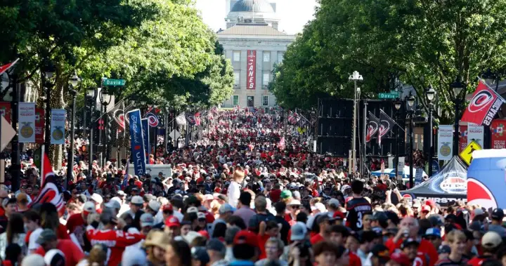 Hurricanes fans jam into downtown Raleigh for team’s Stanley Cup parade, celebration