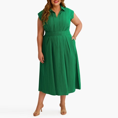 Thursday’s Workwear Report: Pleated Cotton Maxi Dress