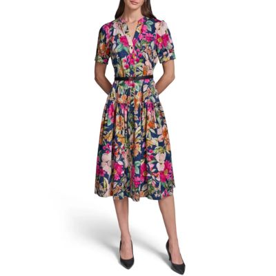 Wednesday’s Workwear Report: Floral-Print Belted Tiered Midi Dress