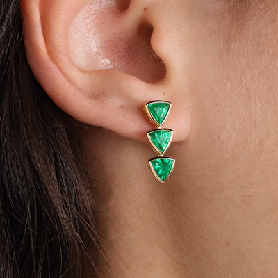 Coffee Break: Gold Emerald Earrings